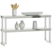 Verhoging voor werktafel 2-laags 110x30x65 cm roestvrij staal - thumbnail