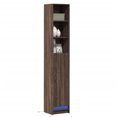 Dressoir met LED 36x32,5x200 cm bewerkt hout bruin eikenkleur Dressoir met LED 36x32,5x200 cm bewerkt hout bruin eikenkleur
