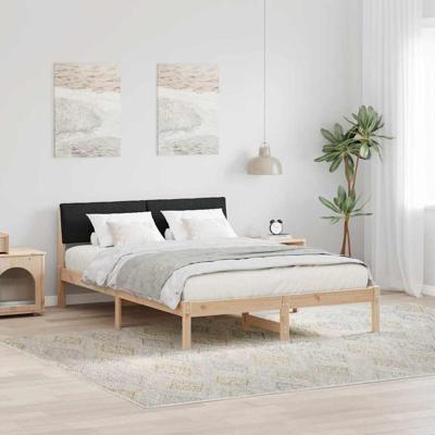 Bedframe Bruin en zwart 140 x 200 cm Massief grenenhout Bedframe Bruin en zwart 140 x 200 cm Massief grenenhout