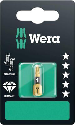 Wera 05073336001 855/1 BDC SB SiS Kruis-bit Aandrijving: 1/4 (6,3 mm) Uitvoering: Kruiskop Pozidriv PZ 1 25 mm