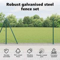 VidaXL Afrasteringspaal groen 10 x 1,2 m (13 mm gaas) staal en pvc - thumbnail