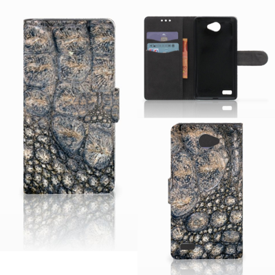 LG Bello 2 Telefoonhoesje met Pasjes Krokodillenprint