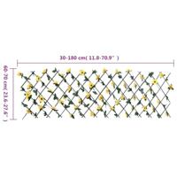 VidaXL Kunstplant klimop op latwerk uittrekbaar 180x60 cm geel - thumbnail