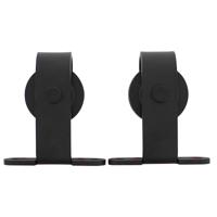 Intersteel Set van 2 hangrollen Basic Top 14cm - mat zwart - thumbnail