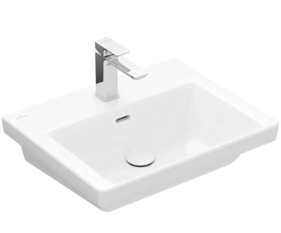 Wastafel Villeroy & Boch Subway 3.0 Met CeramicPlus 1 Kraangat Met Overloop 55x44x16.5 cm Stone White Villeroy & Boch