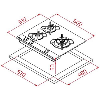 Gaskookplaat Teka GBC 63010 60 cm