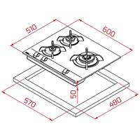 Gaskookplaat Teka GBC 63010 60 cm - thumbnail