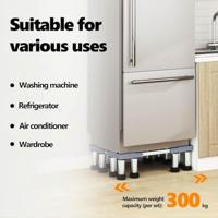 VidaXL Wasmachinebasis grijs 67 x 67 x 21,5 cm roestvrij staal - thumbnail