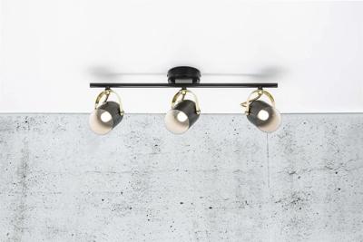 Plafondlamp zwart messing &apos;Lotus&apos; Nordlux 3 Spotlicht 3xE14 zwart / messing