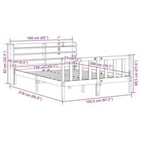 Bedframe zonder matras massief grenenhout 150x200 cm - thumbnail