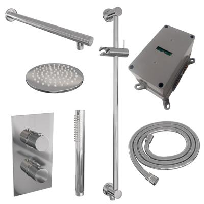Chrome Carving thermostatische inbouw regendouche set met 3-weg omstelling en 20 cm douchekop