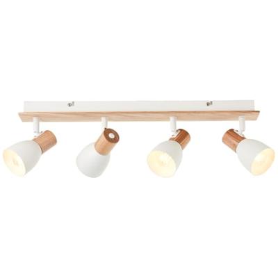 Brilliant PlafondlampDaintree 4-lichts wit met hout - 99867/75