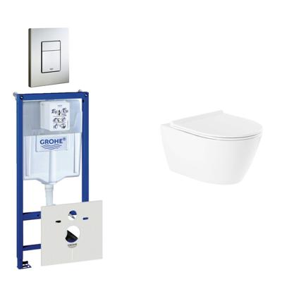 QeramiQ Salina Toiletset - inbouwreservoir - spoelrandloos - wandcloset - softclose - bedieningsplaat verticaal/horizontaal RVS 0729205/0720026/sw96855/sw96857/ QeramiQ Salina Toiletset - inbouwreservoir - spoelrandloos - wandcloset - softclose - bedieningsplaat verticaal/horizontaal RVS 0729205/0720026/sw96855/sw96857/