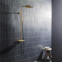 Thermostatische Stortdoucheset Hotbath Gal 128 cm Geborsteld Messing PVD - thumbnail