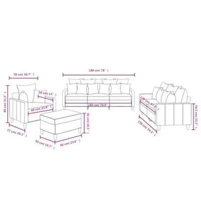 4-delige Loungeset met kussens fluweel geel