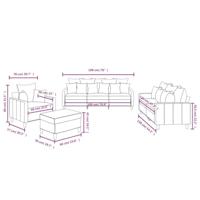 4-delige Loungeset met kussens fluweel donkergroen - thumbnail