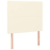 Bedframe met hoofdbord kunstleer crèmekleurig 100x200 cm - thumbnail