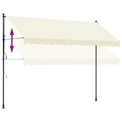 Luifel uittrekbaar 350x150 cm stof en staal crmekleurig - thumbnail