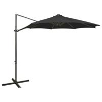 Zweefparasol met paal en LED-verlichting 300 cm zwart - thumbnail
