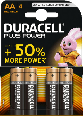 Duracell Batterijen Plus Power, Alkaline, 4 x AA
