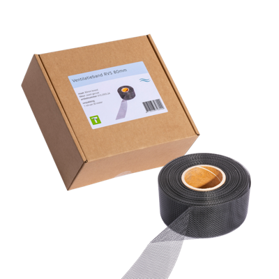 Ventilatieband RVS Zwart 30 m x 8 cm