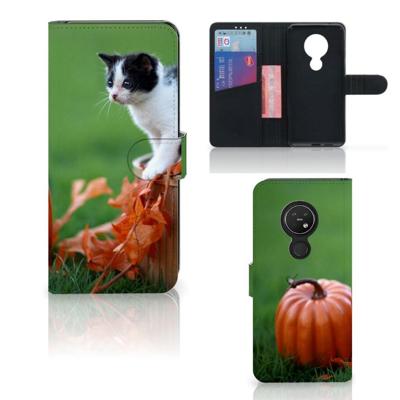 Nokia 7.2 | Nokia 6.2 | Telefoonhoesje | Met pasjeshouder | Kitten