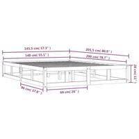 Bedframe massief hout wit 140x200 cm - thumbnail
