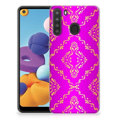 Siliconen Hoesje Samsung Galaxy A21 Barok Roze Siliconen Hoesje Samsung Galaxy A21 Barok Roze