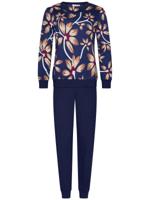 Warme katoenen marineblauwe pyjama - thumbnail