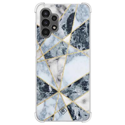 Samsung Galaxy A13 4G shockproof hoesje - Marmer blauw
