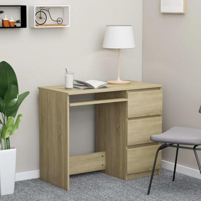 Bureau 90x45x76 cm bewerkt hout sonoma eikenkleurig