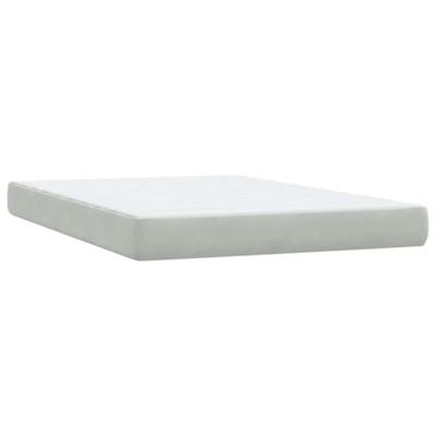 Boxspring met matras en LED fluweel lichtgrijs 160x210 cm
