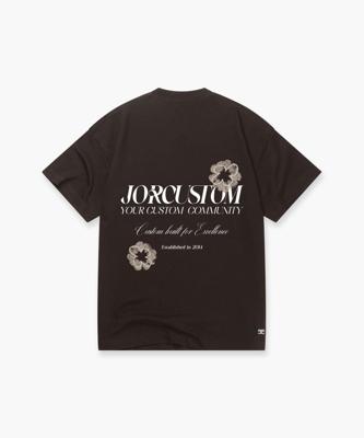 Jorcustom Flowers T-Shirt Heren Bruin - Maat S - Kleur: Bruin | Soccerfanshop