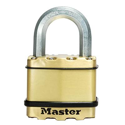 Masterlock 50mm laminated steel padlock - zinc outer treatment with brass finish - M5BEURD