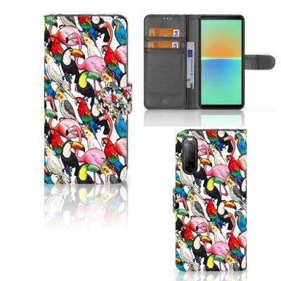 Sony Xperia 10 IV | Telefoonhoesje | Met pasjeshouder | Birds