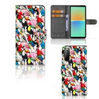 Sony Xperia 10 IV | Telefoonhoesje | Met pasjeshouder | Birds - thumbnail