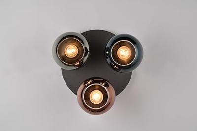 Trio Design plafondlampSheldon zwart met smoke glas - R61303017