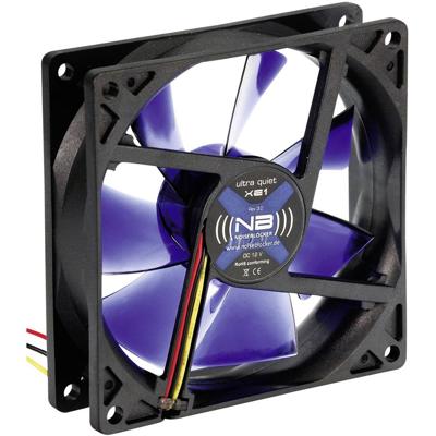 NoiseBlocker BlackSilent XE1 PC-ventilator Zwart, Blauw (transparant) (b x h x d) 92 x 92 x 25 mm NoiseBlocker BlackSilent XE1 PC-ventilator Zwart, Blauw (transparant) (b x h x d) 92 x 92 x 25 mm
