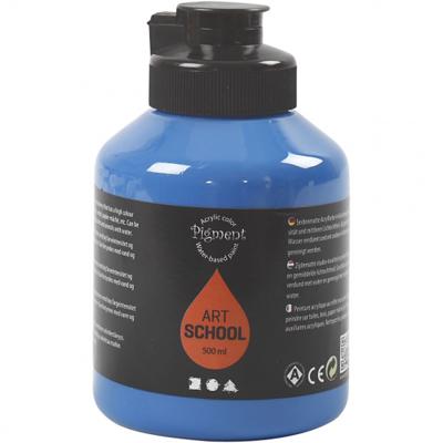 Creativ Company Acryl verf, semi-glanzend, transparant, primair blauw, 500 ml/ 1 fles