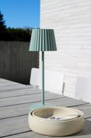 Lucide JUSTINE - Oplaadbare Tafellamp Binnen/Buiten - Accu/Batterij - LED Dimb. - 1x2W 2700K - IP54 - Met draadloos oplaadstation - Groen - thumbnail