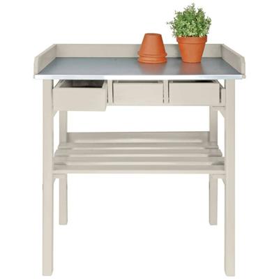 Esschert Design tuinwerktafel met lades (wit) cf29w Esschert Design tuinwerktafel met lades (wit) cf29w