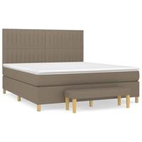 Boxspring met matras stof taupe 160x200 cm - thumbnail