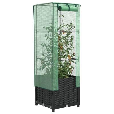 VidaXL Plantenbak verhoogd met kashoes 40x40x139 cm rattanlook VidaXL Plantenbak verhoogd met kashoes 40x40x139 cm rattanlook