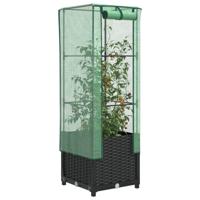 VidaXL Plantenbak verhoogd met kashoes 40x40x139 cm rattanlook - thumbnail