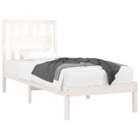 Bedframe massief grenenhout wit 90x190 cm - thumbnail