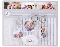 Sleutelhangers met fotolijst, 3st. - thumbnail