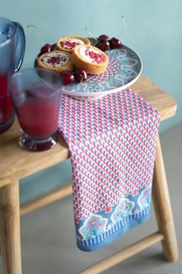 Pip Studio Flower Festival Theedoek Rood/Blauw Pip Studio Flower Festival Theedoek Rood/Blauw