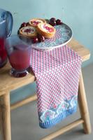 Pip Studio Flower Festival Theedoek Rood/Blauw - thumbnail
