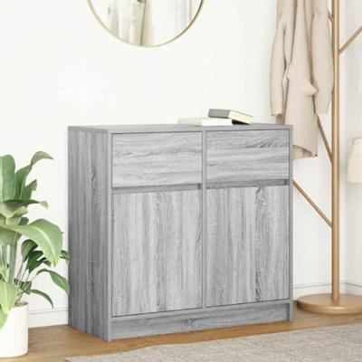 Dressoir met lade 80x34x76 cm spaanplaat grijs sonoma