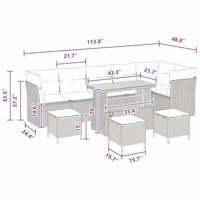 Tuinbankenset 10 pcs Zwart poly rattan - thumbnail